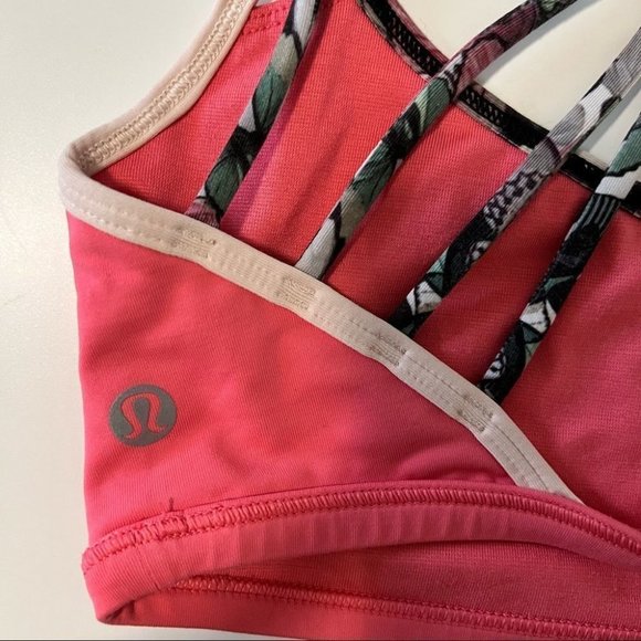 Lululemon Lighten Up Bra Strappy Back SportsBra Pink Lemonade - Picture 7 of 9
